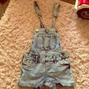 Acid wash short overalls